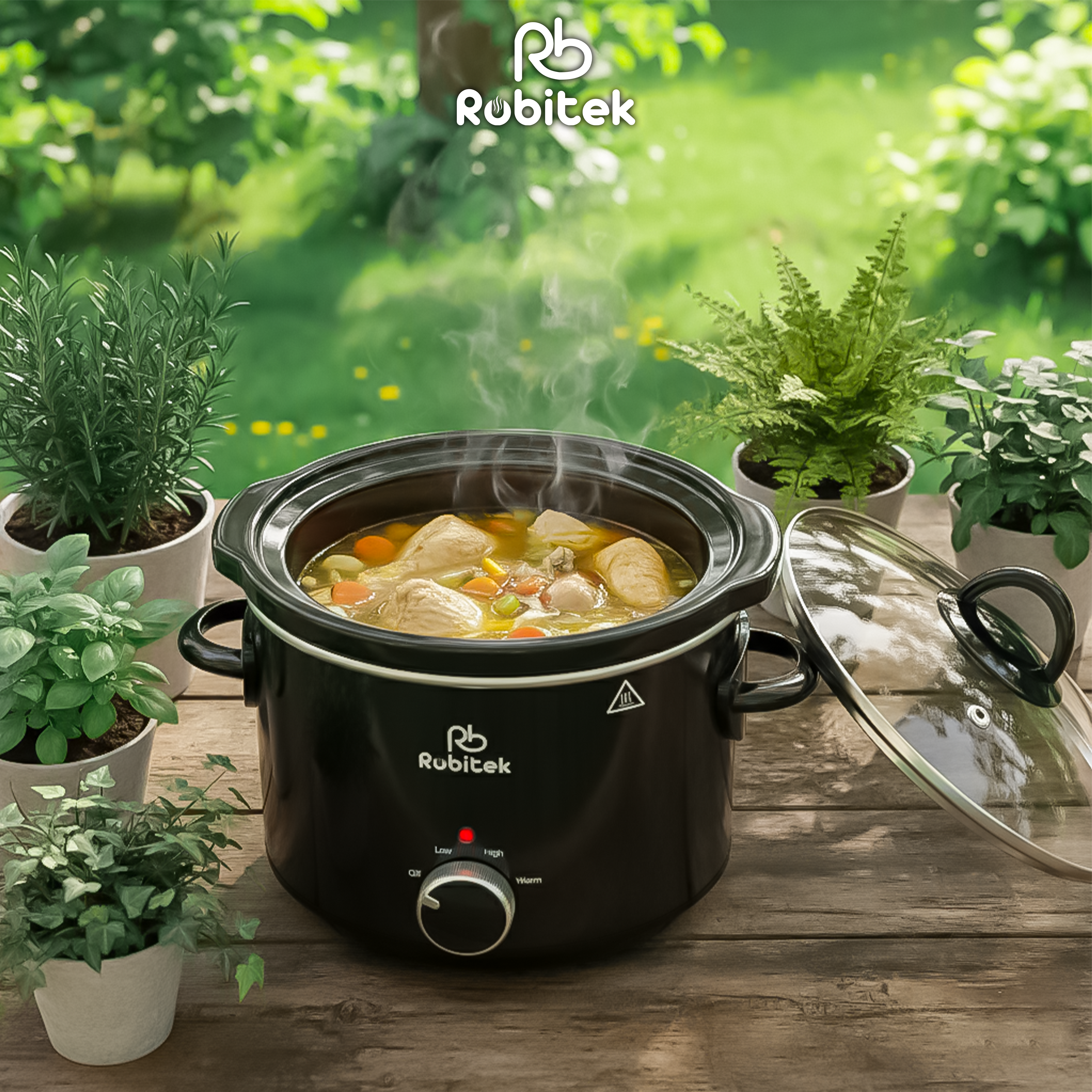 NỒI NẤU CHẬM ROBITEK RB3000 &amp; RB4000 – DUNG TÍCH 3L, 4L – NINH HẦM THỊT TIỆN LỢI, PHÙ HỢP CHO GIA ĐÌNH